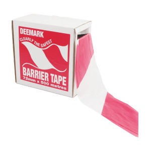 MA99947 Flexocare Polythene Barrier Tape 72mmx500m Red White 7101001 MA99947 Flexocare Polythene Barrier Tape 72mmx500m Red White 7101001