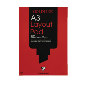 CHL1A3 Clairefontaine Goldline A3 80 Sheet 50gsm Acid-Free Paper Layout Pad GPL1A3 CHL1A3 Clairefontaine Goldline A3 80 Sheet 50gsm Acid-Free Paper Layout Pad GPL1A3