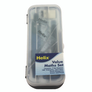 HX52959 Helix Maths Set Handy Plastic Case Pack 12 A54000 HX52959 Helix Maths Set Handy Plastic Case Pack 12 A54000