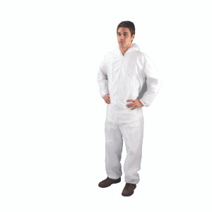 HEA00368 Non-Woven Coverall XXL 48-52 Inch White Tested PPE Directive 89 686 EEC DC03