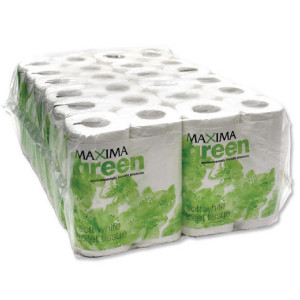 CPD43427 Maxima Green 2-Ply White Toilet Roll 200 Sheet Pack 48 KMAX200G CPD43427 Maxima Green 2-Ply White Toilet Roll 200 Sheet Pack 48 KMAX200G