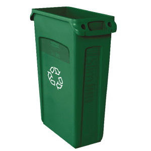 RU18639 Rubbermaid Slim Jim Venting Channel Container 87 Litre Green 3540-07-GRN RU18639 Rubbermaid Slim Jim Venting Channel Container 87 Litre Green 3540-07-GRN