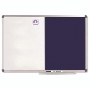 NB19703 Nobo Classic Combi Blue Felt Steel Noticeboard 1200x900mm 1902258 NB19703 Nobo Classic Combi Blue Felt Steel Noticeboard 1200x900mm 1902258