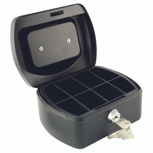 KF02601 Q-Connect Cash Box 6 Inch Black KF02601 KF02601 Q-Connect Cash Box 6 Inch Black KF02601