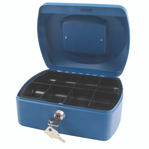 KF02623 Q-Connect Cash Box 8 Inch Blue KF02623 KF02623 Q-Connect Cash Box 8 Inch Blue KF02623