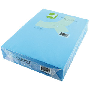 KF01428 Q-Connect Copier Coloured A4 Paper 80gsm Bright Blue Ream Pack 500 KF01428