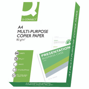 KF01087 Q-Connect Copier A4 Paper 80gsm White 500 Sheets KF01087 KF01087 Q-Connect Copier A4 Paper 80gsm White 500 Sheets KF01087
