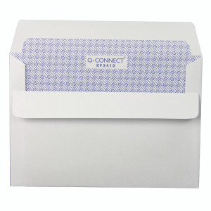 KF3410 Q-Connect C6 Envelope Low Window Self Seal 90gsm White Pack 1000 7041 KF3410 Q-Connect C6 Envelope Low Window Self Seal 90gsm White Pack 1000 7041