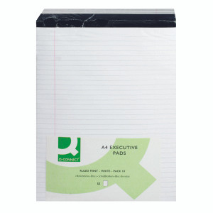 KF01386 Q-Connect Ruled Stitch Bound Executive Pad 50 Pages A4 White Pack 10 KF01386 KF01386 Q-Connect Ruled Stitch Bound Executive Pad 50 Pages A4 White Pack 10 KF01386