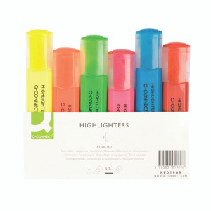 KF01909 Q-Connect Assorted Highlighter Pens Pack 6 KF01909 KF01909 Q-Connect Assorted Highlighter Pens Pack 6 KF01909