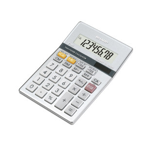 SH02443 Sharp Silver 8-Digit Semi-Desktop Calculator EL-330ERB SH02443 Sharp Silver 8-Digit Semi-Desktop Calculator EL-330ERB