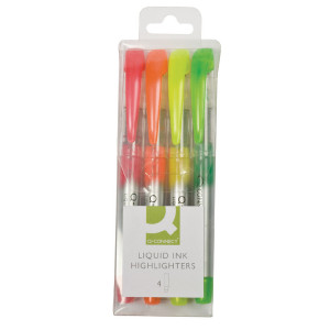 KF16127 Q-Connect Liquid Ink Highlighter Assorted Pack 4 KF16127 KF16127 Q-Connect Liquid Ink Highlighter Assorted Pack 4 KF16127