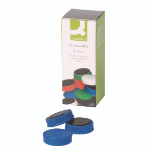 KF02640 Q-Connect Round Magnet 25mm Blue Pack 10 KF02640 KF02640 Q-Connect Round Magnet 25mm Blue Pack 10 KF02640