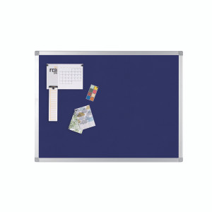 KF01077 Q-Connect Aluminium Frame Felt Noticeboard 1200x900mm Blue 9700029