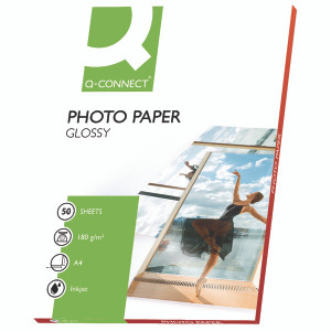 KF02771 Q-Connect Inkjet Photo Paper A4 180gsm Glossy Pack 50 KF02771 KF02771 Q-Connect Inkjet Photo Paper A4 180gsm Glossy Pack 50 KF02771