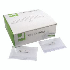 KF01564 Q-Connect Pin Badge 54x90mm Pin fastening supplied with inserts Pack 50 KF01564