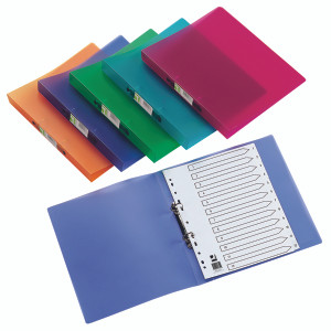 KF02487 Q-Connect 2 Ring Binder Frosted A4 Clear 25mm capacity has a spine label KF02487 KF02487 Q-Connect 2 Ring Binder Frosted A4 Clear 25mm capacity has a spine label KF02487
