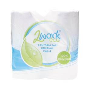 KF03809 2Work Recycled 2-Ply Toilet Roll 200 Sheets Pack 36 KF03809 KF03809 2Work Recycled 2-Ply Toilet Roll 200 Sheets Pack 36 KF03809