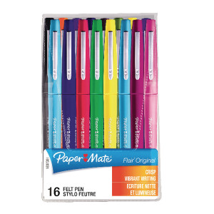 GL97745 PaperMate Flair Original Felt Tip Pens Assorted Pack 16 S0977450 GL97745 PaperMate Flair Original Felt Tip Pens Assorted Pack 16 S0977450