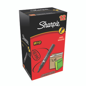 GL55411 Sharpie W10 Permanent Marker Chisel Tip Black Pack 12 S0192652 GL55411 Sharpie W10 Permanent Marker Chisel Tip Black Pack 12 S0192652