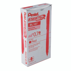 PE05954 Pentel EnerGel X Retractable Gel Pen Medium Red Pack 12 BL107 14-B PE05954 Pentel EnerGel X Retractable Gel Pen Medium Red Pack 12 BL107 14-B