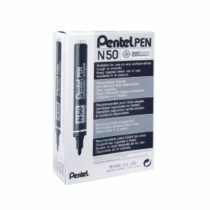PEN50BK Pentel N50 Permanent Bullet Marker Broad Black Pack 12 N50-A PEN50BK Pentel N50 Permanent Bullet Marker Broad Black Pack 12 N50-A