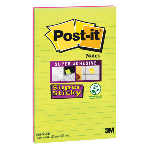 3M90612 Post-it Notes Super Sticky 127 x 203mm Ultra Pack 2 5845-SSEU 3M90612 Post-it Notes Super Sticky 127 x 203mm Ultra Pack 2 5845-SSEU