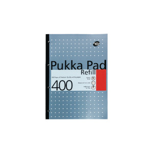 PP01380 Pukka Pad Ruled Metallic Four-Hole Refill Pad Side Bound 400 Pages A4 Pack 5 REF400 PP01380 Pukka Pad Ruled Metallic Four-Hole Refill Pad Side Bound 400 Pages A4 Pack 5 REF400