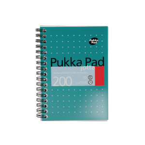 PP00223 Pukka Pad Ruled Wirebound Mettalic Jotta Notepad 200 Pages A6 Pack 3 JM036