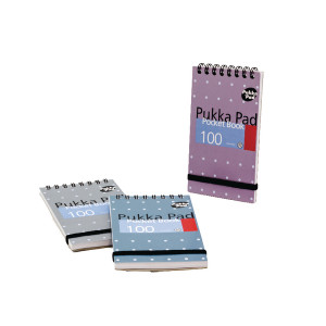 PP16254 Pukka Pad Ruled Wirebound Metallic Pocket Notebook 100 Pages A7 Pack 6 6254-MET PP16254 Pukka Pad Ruled Wirebound Metallic Pocket Notebook 100 Pages A7 Pack 6 6254-MET