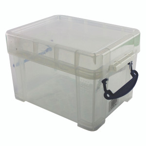 RUP80177 Really Useful 3L Plastic Storage Box With Lid 245x180x160mm Clear 3C