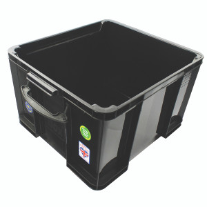 RUP80666 Really Useful 42L Recycled Plastic Storage Box Black 42Black R RUP80666 Really Useful 42L Recycled Plastic Storage Box Black 42Black R
