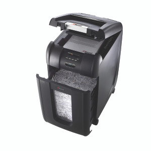 RM30958 Rexel Auto 300X Cross Cut Shredder Black Shreds up 300 sheets 80gsm paper 2103250 RM30958 Rexel Auto 300X Cross Cut Shredder Black Shreds up 300 sheets 80gsm paper 2103250