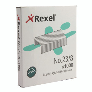 RX13533 Rexel No 23 8mm Staples 8mm staple length up 40 sheets Pack 1000 2101054 RX13533 Rexel No 23 8mm Staples 8mm staple length up 40 sheets Pack 1000 2101054