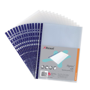 RX12233 Rexel Nyrex Pocket PVC Open Top A4 Clear Pack 25 NPRA4 12233 RX12233 Rexel Nyrex Pocket PVC Open Top A4 Clear Pack 25 NPRA4 12233