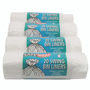 RY53004 Safewrap Standard Swing Bin Liner White Pack 80 0441 RY53004 Safewrap Standard Swing Bin Liner White Pack 80 0441