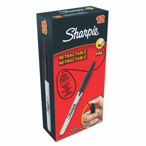 GL43702 Sharpie Retractable Marker Fine Black Pack 12 S0810840 GL43702 Sharpie Retractable Marker Fine Black Pack 12 S0810840