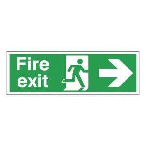 SR71180 Safety Sign Fire Exit Running Man Arrow Right 150x450mm Self-Adhesive E99A S SR71180 Safety Sign Fire Exit Running Man Arrow Right 150x450mm Self-Adhesive E99A S