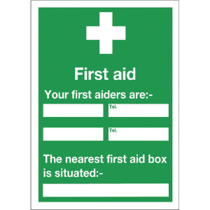 SR71230 Safety Sign First Aid 600x450mm Self-Adhesive E91A S SR71230 Safety Sign First Aid 600x450mm Self-Adhesive E91A S