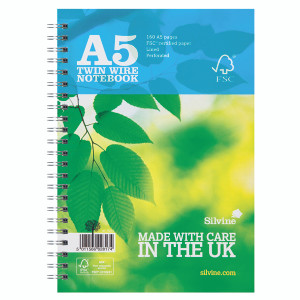 SV42817 Silvine Premium Envrio Ruled Notebook A5 160 Pages Pack 5 R203 SV42817 Silvine Premium Envrio Ruled Notebook A5 160 Pages Pack 5 R203