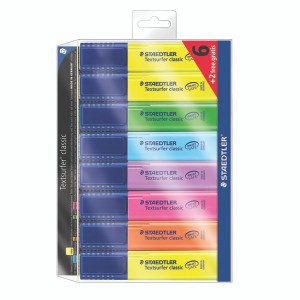 ST36417 Staedtler Textsurfer Classic Highlighter Assorted 8 Pack 364AWP8 ST36417 Staedtler Textsurfer Classic Highlighter Assorted 8 Pack 364AWP8