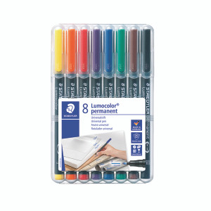 ST32369 Staedtler Lumocolour Pen Permanent Fine Assorted Pack 8 318-WP8 ST32369 Staedtler Lumocolour Pen Permanent Fine Assorted Pack 8 318-WP8