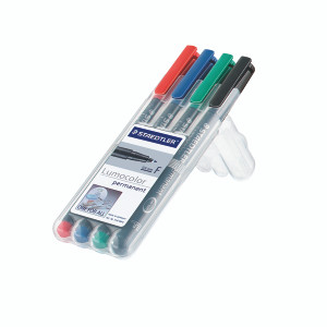 ST30454 Staedtler Lumocolour Non-Permanent Fine Assorted Pack 4 316-WP4 ST30454 Staedtler Lumocolour Non-Permanent Fine Assorted Pack 4 316-WP4