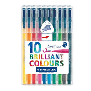 ST32317 Staedtler Triplus Color Fibre Tip Pen Assorted Pack 10 323SB10 ST32317 Staedtler Triplus Color Fibre Tip Pen Assorted Pack 10 323SB10