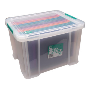 RB90124 StoreStack 36 Litre Storage Box W480xD380xH320mm Clear RB90124 RB90124 StoreStack 36 Litre Storage Box W480xD380xH320mm Clear RB90124