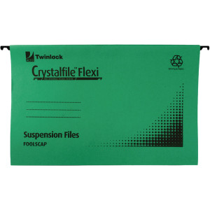 TW13771 Rexel Crystalfile Flexi Standard Foolscap Green Pack 50 3000040 TW13771 Rexel Crystalfile Flexi Standard Foolscap Green Pack 50 3000040