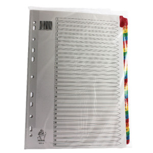 WX01522 Multicoloured A4 1-31 Mylar Index WX01522 WX01522 Multicoloured A4 1-31 Mylar Index WX01522