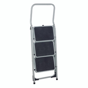 SBY00079 Folding Step Stool 3 Tread High Back White Aluminium 321678 SBY00079 Folding Step Stool 3 Tread High Back White Aluminium 321678