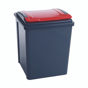 SBY28524 VFM Recycling Bin With Lid 50 Litre Red 384289 SBY28524 VFM Recycling Bin With Lid 50 Litre Red 384289