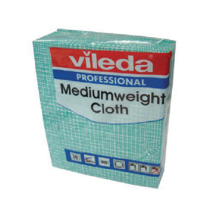 VIL04870 Vileda Medium Weight Cloth Green Pack 10 106401 VIL04870 Vileda Medium Weight Cloth Green Pack 10 106401